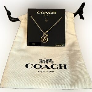 ♌️COACH♌️Leo Gold Tone Necklace with Dust Bag/NWT